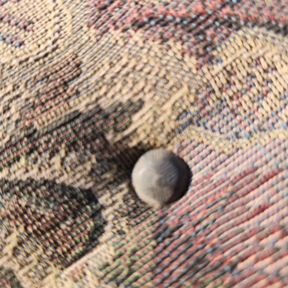 Vintage Wooden Footstool With Floral Tapestry Cushion French country Cottage cor - Picture 11 of 11